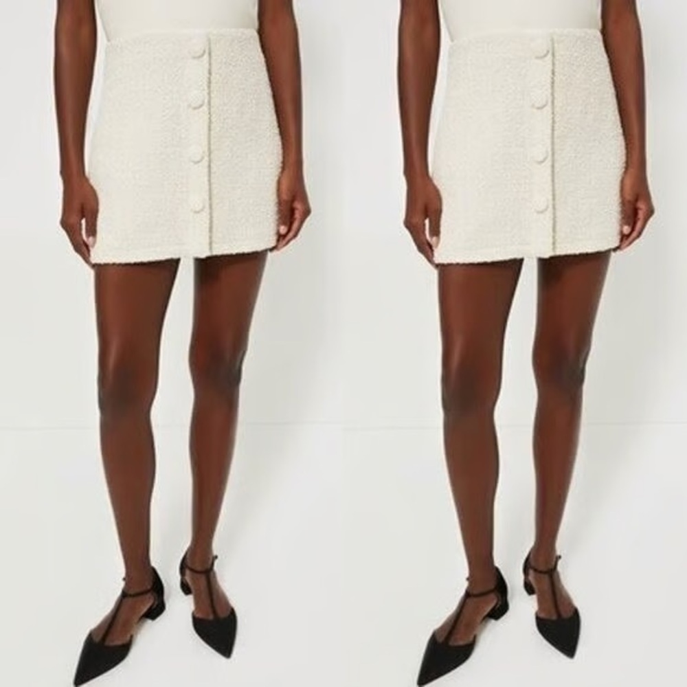 Tuckernuck tweed mini skirt scarlet cream